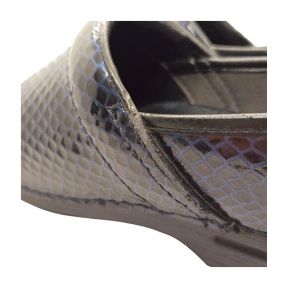 Dansko XP Women's Blue Leather Snakeskin Print Professional Clogs Size 8.5 - Picture 12 of 13